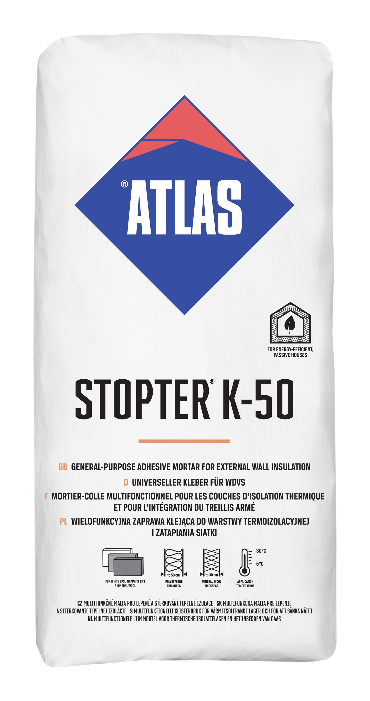 ATLAS STOPTER K-50 adhesive for external wall insulation 25kg